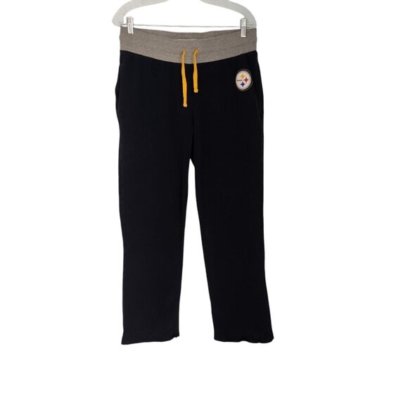 Pittsburgh Steelers Sweatpants GIII For Her Black Double Side Graphic Womens Med - Picture 1 of 15